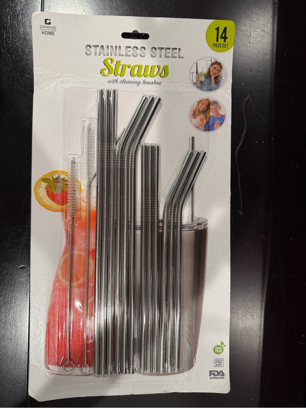 14 Piece Stainless Steel Straw & Brush Set